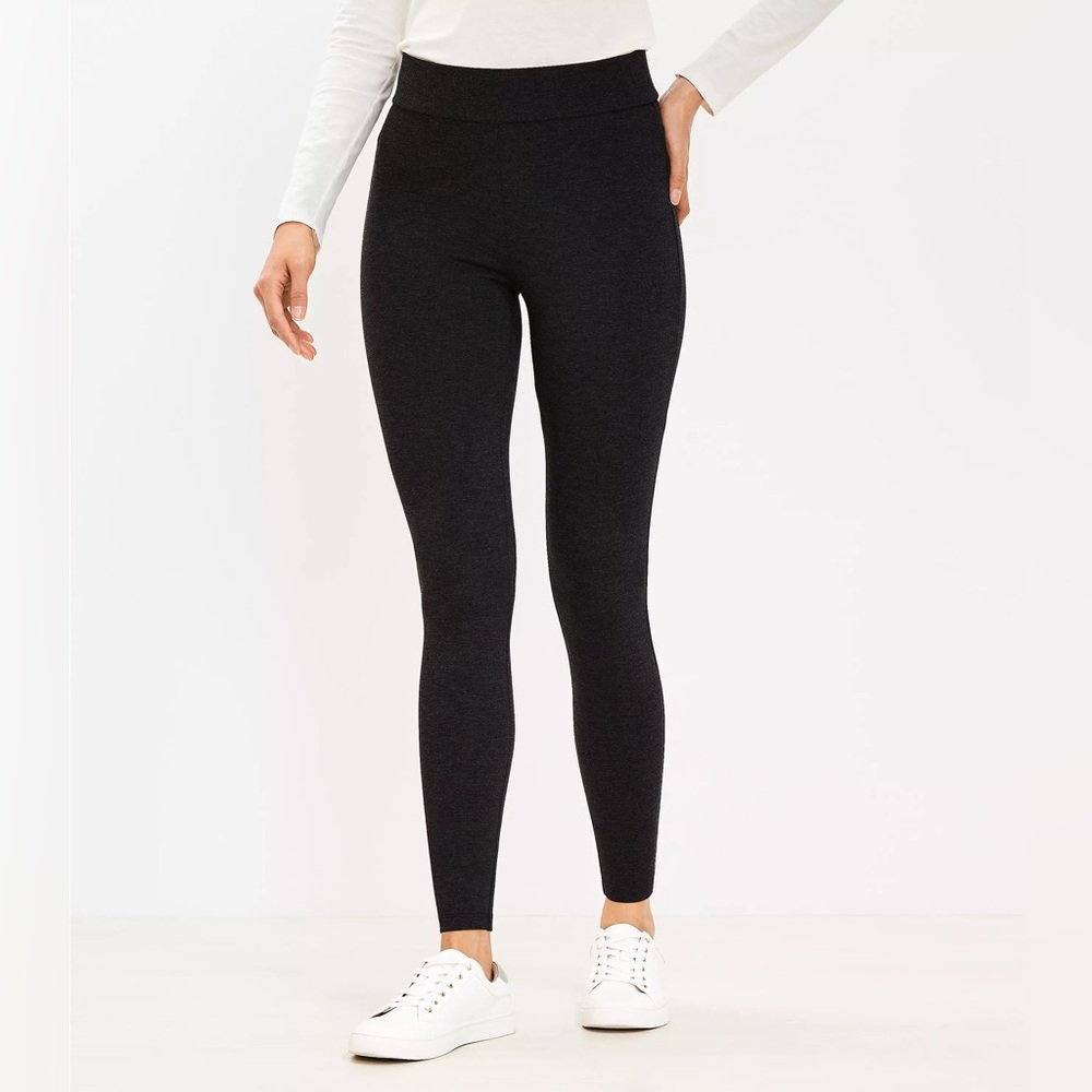 LOFT NWT Black Ponte Leggings Pull-On Stretch Skinny Pants Size S Casual